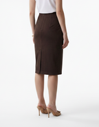 NAOP01411...brown skirt, slit on sidd