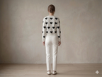 *** Alia  02139 Black hearts, white ivory sweater