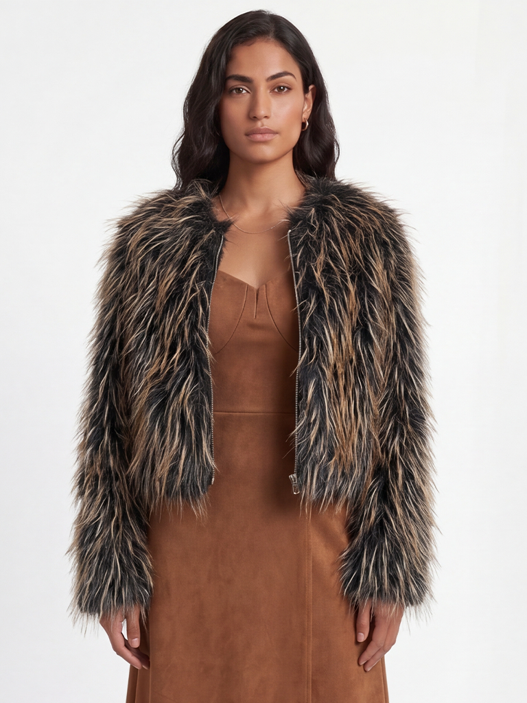 DAHLIA FUR STATEMENT BOLERO