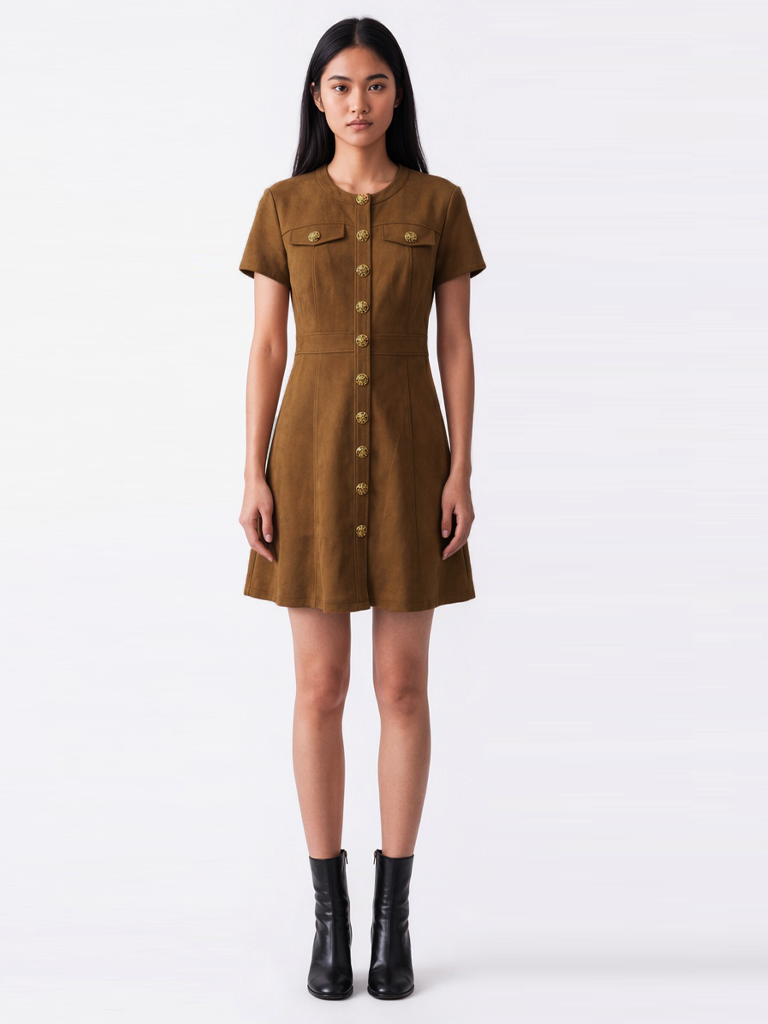ADRIANA FAUX SUEDE DRESS