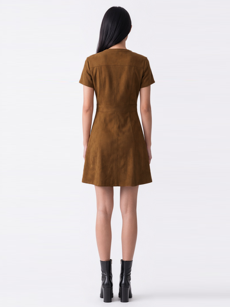 ADRIANA FAUX SUEDE DRESS