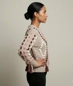 *** Style#02241 Embroidered Pink, Burgundy and White sweater