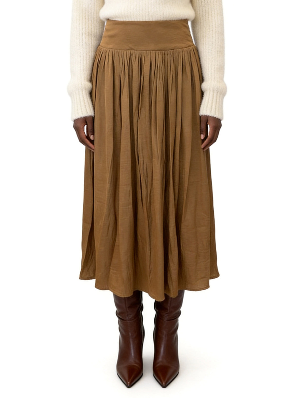 MOLLY DROP WAIST CRINKLE SATIN SKIRT