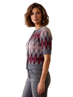 ARABELLA ARGYLE SHORT SLEEVE SWEATER CARDIGAN