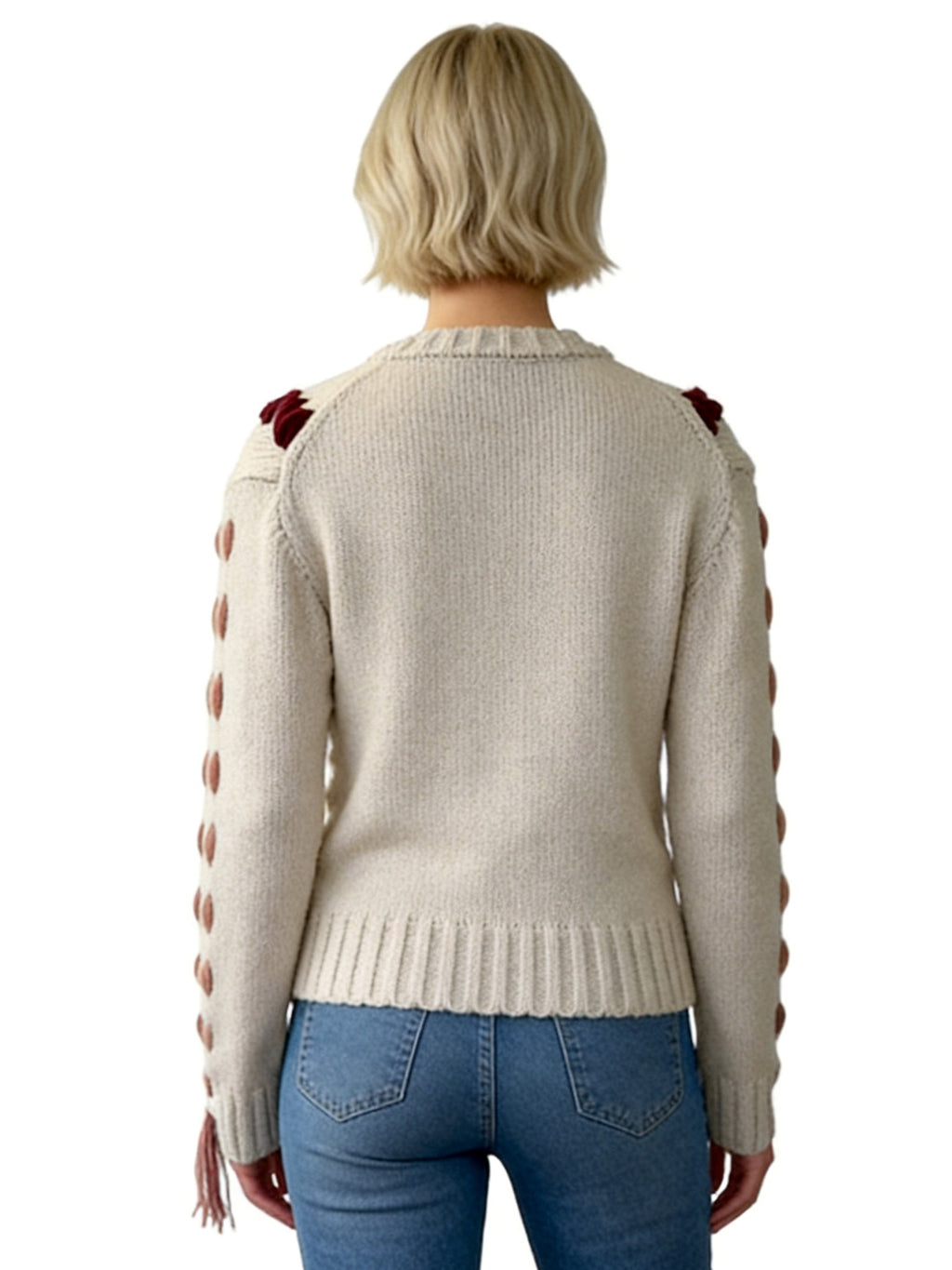 ALICIA CREWNECK SWEATER WITH YARN DIAMONDS