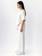 FREYA CABLE PONCHO WITH RIB SWEATER PANT SET
