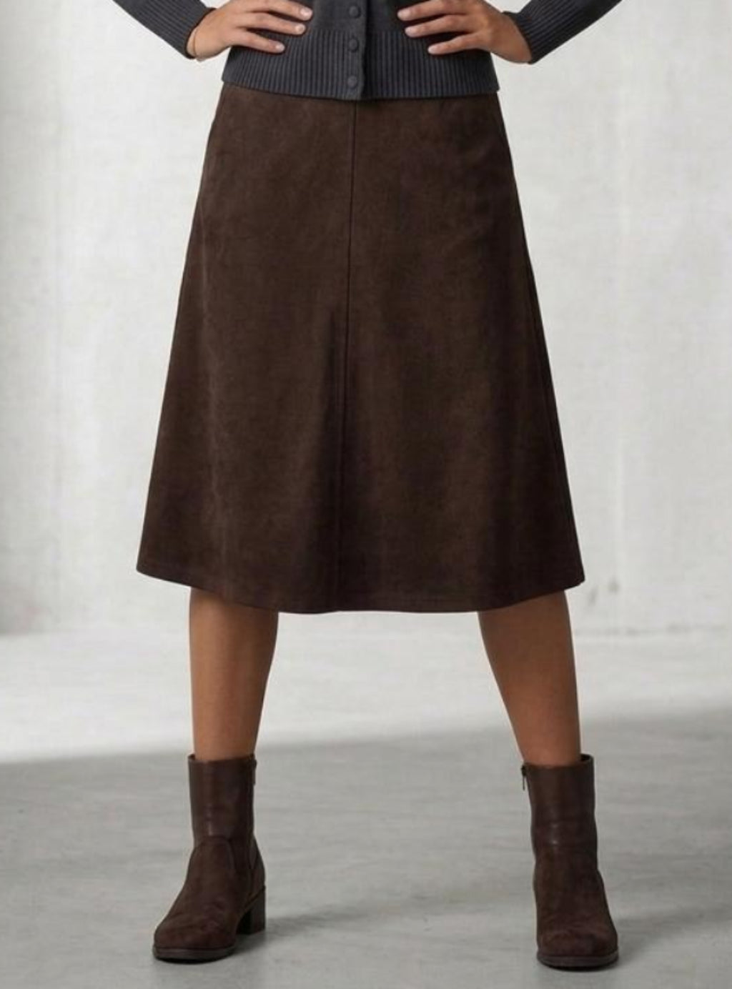Reatta Faux Suede A-Line Skirt