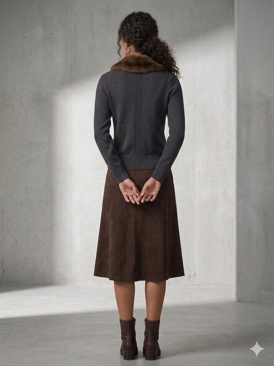 Reatta Faux Suede A-Line Skirt