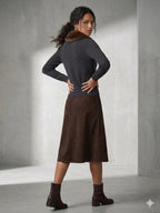Reatta Faux Suede A-Line Skirt