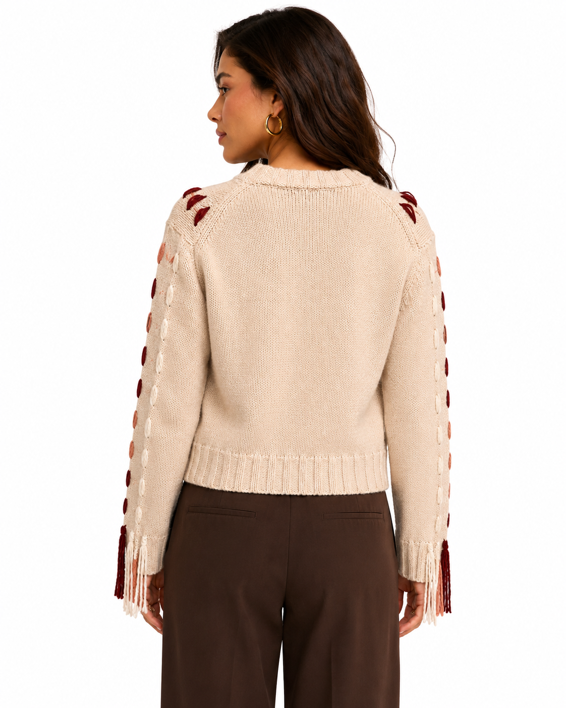 ALICIA CREWNECK SWEATER WITH YARN DIAMONDS