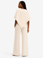 Freya CABLE PONCHO TOP WITH RIB SWEATER PANT SET