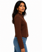 COLETTE FAUX SUEDE MILITARY STYLE JACKET