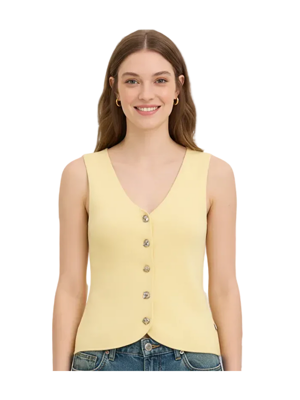 The Diana Square Neck Sweater Vest