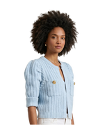 The Nonnie Mixed Stitch Sweater with Pleated Sleeves