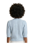 The Nonnie Mixed Stitch Sweater with Pleated Sleeves