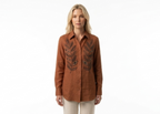 Goldie Rust Embellished Long Sleeve Woven