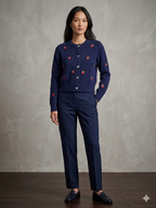 Kelsey cardigan with embroidered strawberries