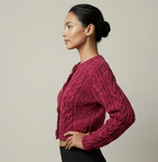 ***Style# Alia 01491 Red/Burgundy top flower buttons