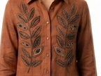 Goldie Rust Embellished Long Sleeve Woven