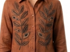 Goldie Rust Embellished Long Sleeve Woven