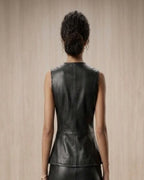 Dakota Faux Leather vest with Gold-Tone Buttons