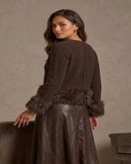 Clementine Textured Faux Leather Maxi Skirt
