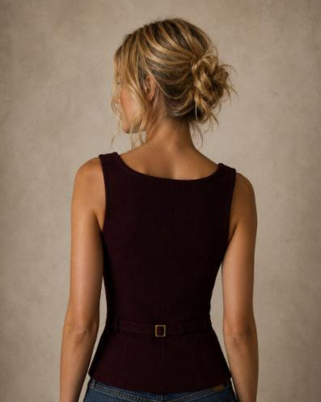 MARCELLA FAUX SUEDE VEST IN DEEP WINE
