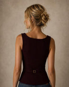 MARCELLA FAUX SUEDE VEST IN DEEP WINE